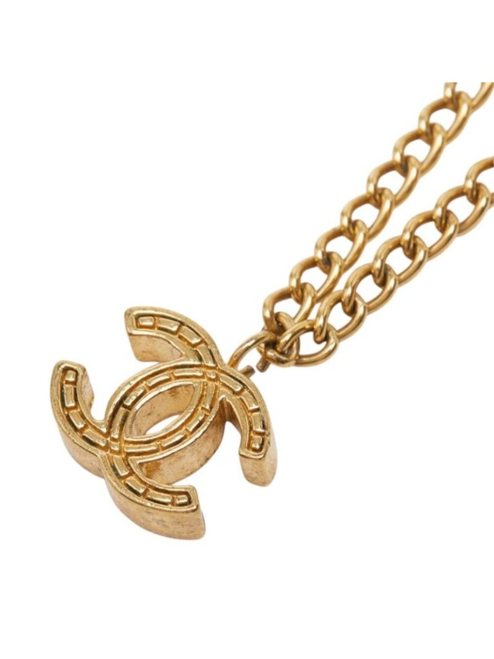 Chanel CC Logo Chain Pendant Gold Plated